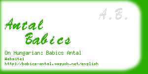 antal babics business card